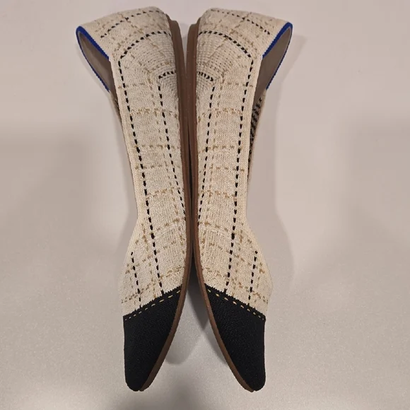 Rothy's Cream and Black Pointed Flats - Picture 4 of 10